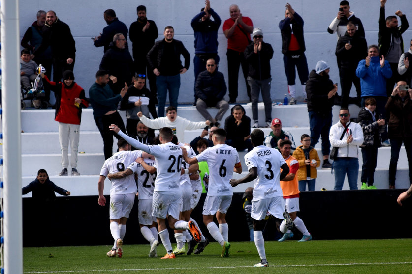 Celebración de uno de los goles de esta temporada en el Alfonso Murube