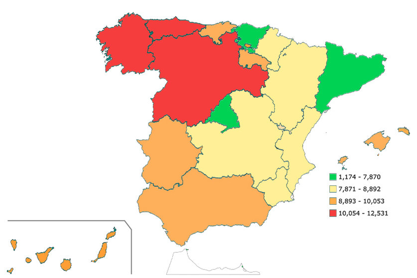 TASA DE SUICIDIOS EN ESPAÑA