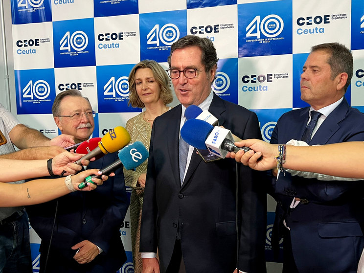 Antonio Garamendi, presidente de la CEOE , en Ceuta la pasada semana