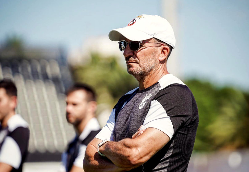 José Juan Romero en un entrenamiento en el Murube 