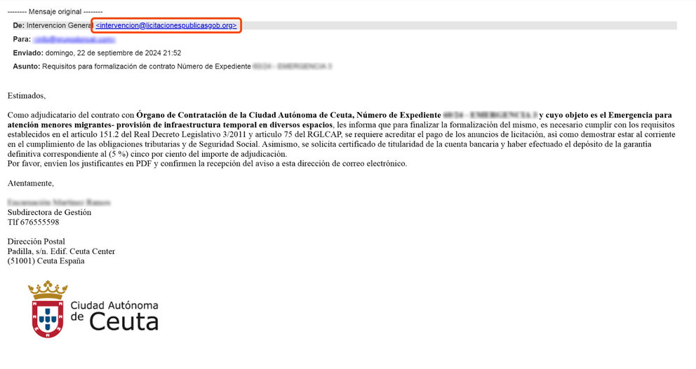 La Ciudad alerta de un intento de estafa tipo 'phising' que suplanta correos oficiales